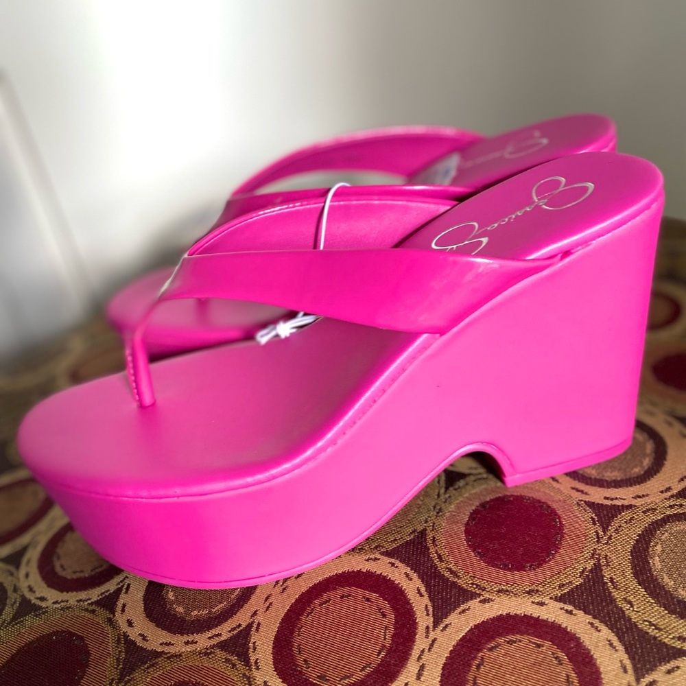 Stunning Viral Hot Pink Y2K Platform Heels Sandals Jessica Simpson